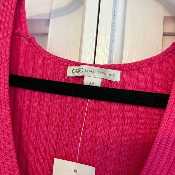 Cato Pink Ribbed Sweater Dress Size Medium - Picture 9 of 10